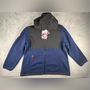 Canada Weather Gear Jacket Womens 2X Navy Hooded Fleece Softshell Coat NWT $185